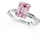 White gold Fancy Pink Emerald Cut Diamond Engagement Ring with Side Stone Accents and Four-Prong Setting_37