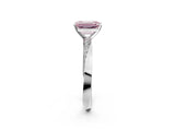 White gold Fancy Pink Emerald Cut Diamond Engagement Ring with Side Stone Accents and Four-Prong Setting_38