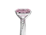 White gold Fancy Pink Emerald Cut Diamond Engagement Ring with Side Stone Accents and Four-Prong Setting_41