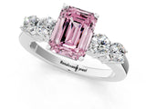 White gold Fancy Pink Emerald  Cut Diamond Five-Stone Prong Set White Gold Ring_33