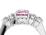 White gold Fancy Pink Emerald  Cut Diamond Five-Stone Prong Set White Gold Ring_36