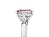 White gold Fancy Pink Emerald  Cut Diamond Five-Stone Prong Set White Gold Ring_37