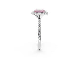 White gold Fancy Pink Emerald  Cut Diamond Floral Halo Engagement Ring with Pavé Band and Prong Setting_51