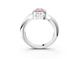 White gold Fancy Pink Emerald  Cut Diamond Halo Engagement Ring with Split Shank and Four-Prong Setting_93