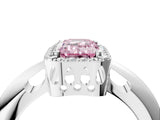 White gold Fancy Pink Emerald  Cut Diamond Halo Engagement Ring with Split Shank and Four-Prong Setting_94