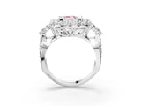 White gold Fancy Pink Emerald Cut Diamond Halo Ring with Pavé Band and Four-Prong Setting_57