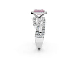 White gold Fancy Pink Emerald Cut Diamond Halo Ring with Round Split Shank and Prong Setting_68