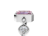 White gold Fancy Pink Emerald  Cut Diamond Milgrain Marquise Band with Prong Setting_8