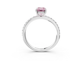 White gold Fancy Pink Emerald  Cut Diamond Pavé Band Ring with Four-Prong Setting_27