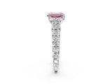 White gold Fancy Pink Emerald  Cut Diamond Pavé Band Solitaire with Four-Prong Setting_41