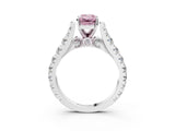 White gold Fancy Pink Emerald  Cut Diamond Pavé Band Solitaire with Four-Prong Setting_42