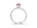 White gold Fancy Pink Emerald  Cut Diamond Pavé Band with Four-Prong Setting_17
