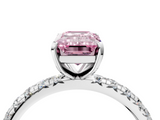 White gold Fancy Pink Emerald  Cut Diamond Pavé Band with Four-Prong Setting_20