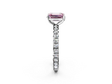 White gold Fancy Pink Emerald  Cut Diamond Pavé Band with Four-Prong Setting_22
