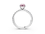 White gold Fancy Pink Emerald  Cut Diamond Pavé Band with Four-Prong Setting_23