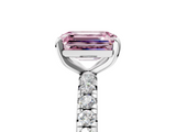 White gold Fancy Pink Emerald  Cut Diamond Pavé Band with Four-Prong Setting_25