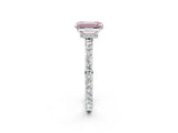 White gold Fancy Pink Emerald Cut Diamond Pavé Engagement Ring with Round  Accents and Prong Setting_121