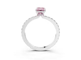 White gold Fancy Pink Emerald Cut Diamond Pavé Engagement Ring with Round  Accents and Prong Setting_122