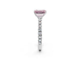 White gold Fancy Pink Emerald Cut Diamond Pavé Solitaire Engagement Ring with Four-Prong Setting_68