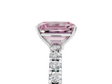 White gold Fancy Pink Emerald Cut Diamond Pavé Solitaire Engagement Ring with Four-Prong Setting_71