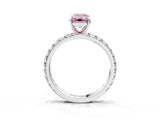 White gold Fancy Pink Emerald Cut Diamond Pavé Solitaire Ring with Round Band and Prong Setting_41