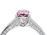 White gold Fancy Pink Emerald  Cut Diamond Pave Band with Four-Prong Setting_24