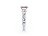 White gold Fancy Pink Emerald Cut Diamond Side Stone Engagement Ring with Four-Prong Setting_39