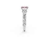 White gold Fancy Pink Emerald Cut Diamond Side Stone Engagement Ring with Four-Prong Setting_51