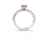White gold Fancy Pink Emerald Cut Diamond Side Stone Solitaire Ring with Round  and Four-Prong Setting_27