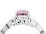 White gold Fancy Pink Emerald Cut Diamond Solitaire Celtic Knot Ring with Four-Prong Setting_70