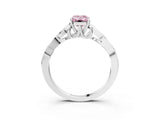 White gold Fancy Pink Emerald Cut Diamond Solitaire Celtic Knot Ring with Four-Prong Setting_75