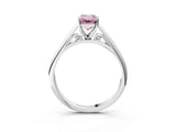 White gold Fancy Pink Emerald Cut Diamond Solitaire Engagement Ring with Cathedral Setting and Four-Prong Mount_112