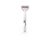 White gold Fancy Pink Emerald Cut Diamond Solitaire Engagement Ring with Cathedral Setting and Four-Prong Mount_192