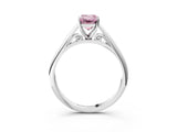 White gold Fancy Pink Emerald Cut Diamond Solitaire Engagement Ring with Cathedral Setting and Four-Prong Mount_192