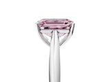 White gold Fancy Pink Emerald Cut Diamond Solitaire Engagement Ring with Cathedral Setting and Four-Prong Mount_41