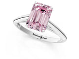 White gold Fancy Pink Emerald Cut Diamond Solitaire Engagement Ring with Cathedral Setting and Four-Prong Mount_50