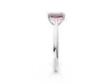 White gold Fancy Pink Emerald Cut Diamond Solitaire Engagement Ring with Cathedral Setting and Four-Prong Mount_51