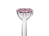 White gold Fancy Pink Emerald Cut Diamond Solitaire Engagement Ring with Cathedral Setting and Four-Prong Mount_54
