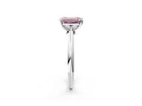 White gold Fancy Pink Emerald Cut Diamond Solitaire Engagement Ring with Classic Band and Four-Prong Setting_117