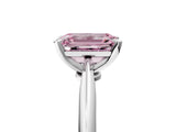 White gold Fancy Pink Emerald Cut Diamond Solitaire Engagement Ring with Classic Band and Four-Prong Setting_120
