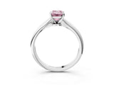 White gold Fancy Pink Emerald Cut Diamond Solitaire Engagement Ring with Classic Band and Four-Prong Setting_122