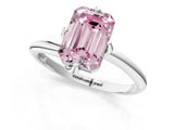 White gold Fancy Pink Emerald Cut Diamond Solitaire Engagement Ring with Four-Prong Setting and Classic Band_33