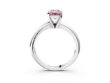 White gold Fancy Pink Emerald Cut Diamond Solitaire Engagement Ring with Round Band and Four-Prong Setting_182