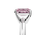 White gold Fancy Pink Emerald Cut Diamond Solitaire Engagement Ring with Round Band and Four-Prong Setting_184