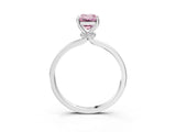 White gold Fancy Pink Emerald Cut Diamond Solitaire Ring with Classic Band and Four-Prong Setting_3