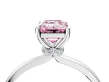 White gold Fancy Pink Emerald Cut Diamond Solitaire Ring with Classic Band and Four-Prong Setting_4