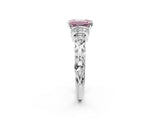 White gold Fancy Pink Emerald Cut Diamond Solitaire Ring with Filigree Band and Four-Prong Setting_80