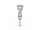 White gold Fancy Pink Emerald Cut Diamond Solitaire Ring with Four-Prong Setting and Twisted Pavé Band_36