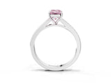 White gold Fancy Pink Emerald Cut Diamond Solitaire Ring with Pavé Band and Prong Setting_15
