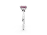 White gold Fancy Pink Emerald Cut Diamond Solitaire Ring with Six-Prong Setting and Classic Band_300